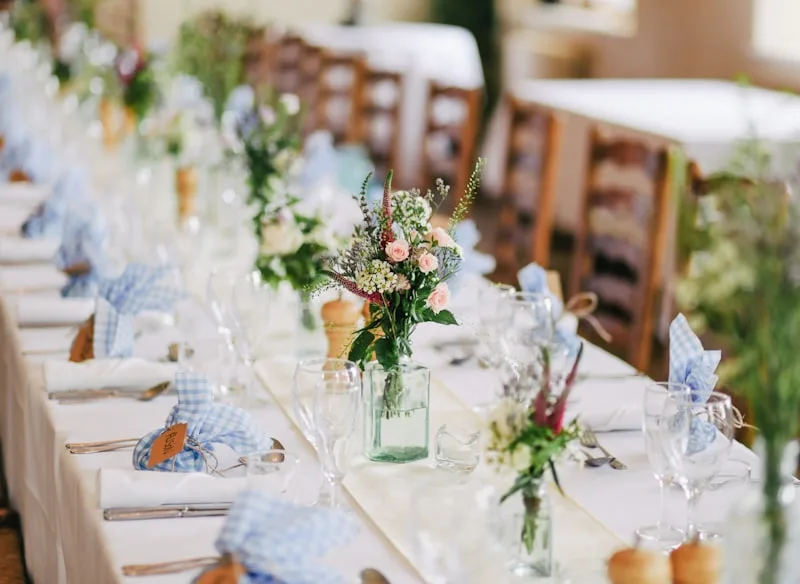 Beautifully decorated event reception